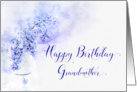 Grandmother Happy Birthday Blue Hyacinth Flower Watercolor card
