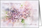 Anniversary Daughter Digital Watercolor of Hydrangea Flower Heads card