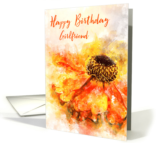 Happy Birthday Girlfriend Helenium Splash card (1499442)