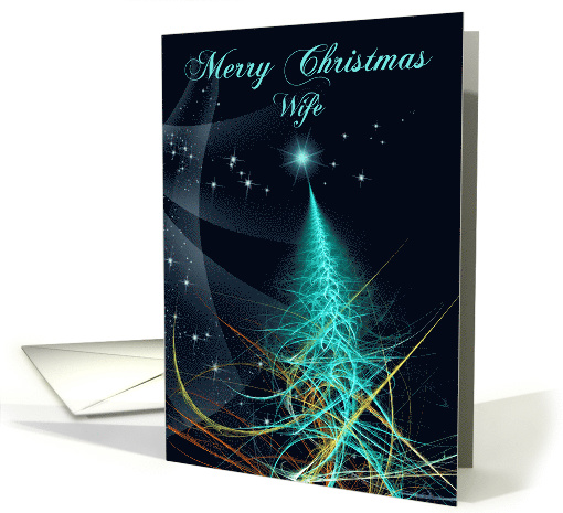 Merry Christmas Wife Fractal Christmas Tree card (1501798)