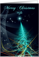 Merry Christmas Wife Fractal Christmas Tree card
