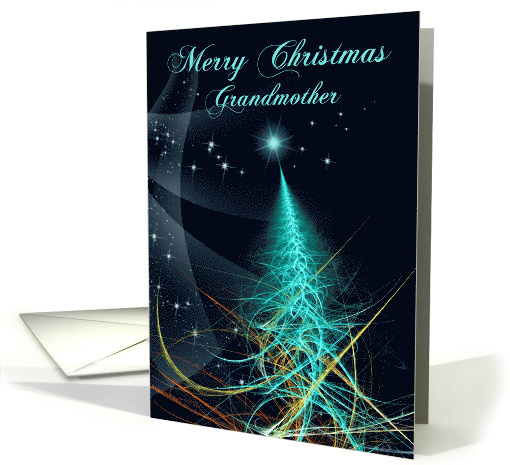 Merry Christmas Grandmother Fractal Christmas Tree card (1501816)