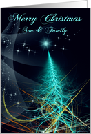 Merry Christmas Son and Family Fractal Christmas Tree card