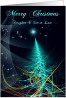 Merry Christmas Daughter and Son-in-Law Fractal Christmas Tree card