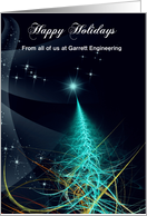 Custom Business Christmas Card - Fractal Christmas Tree Happy Holidays card