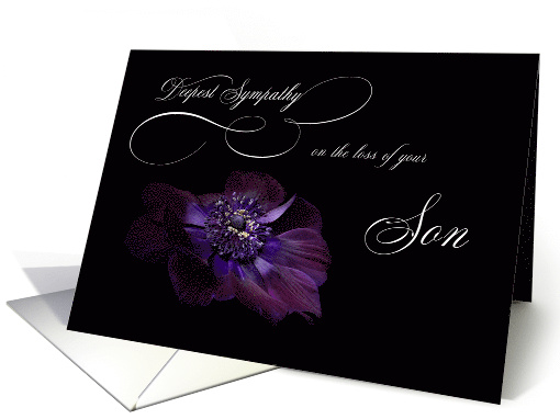Deepest Sympathy Son purple Anemone flower card (1509512)