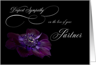 Deepest Sympathy Partner purple Anemone flower card