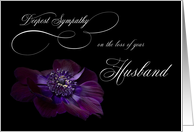 Deepest Sympathy Loss Husband purple Anemone flower card