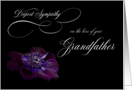 Deepest Sympathy Loss Grandfather purple Anemone flower card