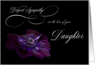 Deepest Sympathy Loss Daughter purple Anemone flower card