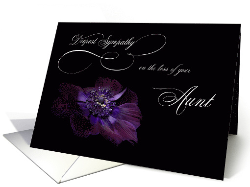 Deepest Sympathy Loss Aunt purple Anemone flower card (1509548)