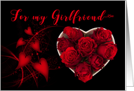 Valentine Girlfriend Red Roses Hearts card