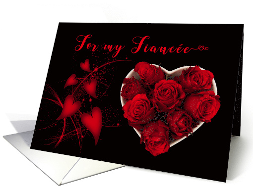 Valentine Fiance Red Roses Hearts card (1509622)