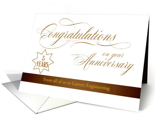 Custom Business Employee Anniversary 5 Years Service card (1509708)