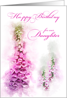 Happy Birthday Our Daughter Pink Foxglove Watercolor card