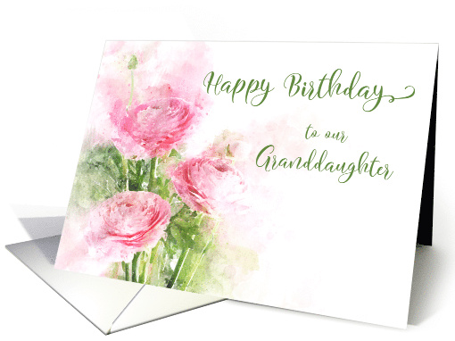 Happy Birthday Our Granddaughter Pink Ranunculus Flowers... (1531512)