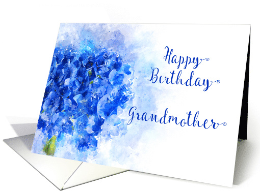Happy Birthday for Grandmother Watercolor of a Blue... (1624676)