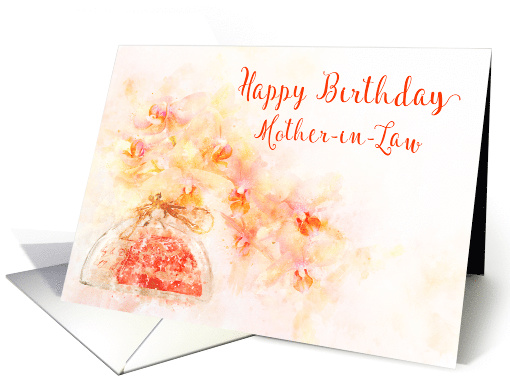 Happy Birthday for Mother-in-Law a Watercolor of Orchids... (1625450)