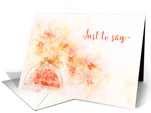 Just to Say Card Watercolor of Orchids in a Vase card (1626884)