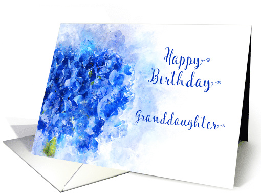 Happy Birthday Granddaughter Watercolor of a Blue... (1628238)