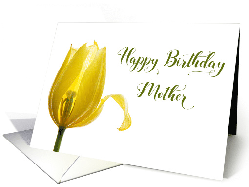 Happy Birthday Mother Yellow Tulip Flower card (1674760)