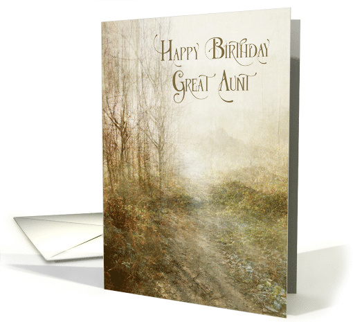 Happy Birthday Great Aunt Forest Landscape Fine Art card (1675460)