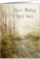 Happy Birthday Great Uncle Forest Landscape Fine Art card