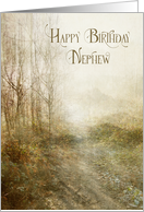 Happy Birthday Nephew Forest Landscape Fine Art card