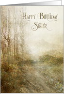 Happy Birthday Sister Forest Landscape Fine Art card