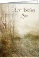 Happy Birthday Son Forest Landscape Fine Art card