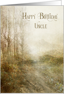 Happy Birthday Uncle Forest Landscape Fine Art card