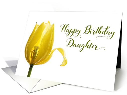 Happy Birthday Daughter Yellow Tulip Flower card (1676314)