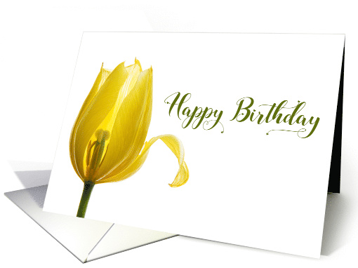 Happy Birthday Yellow Tulip Flower card (1676318)