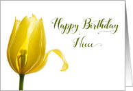 Happy Birthday Niece Yellow Tulip Flower card