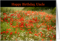 Uncle Happy Birthday Poppy Field Summer card