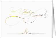 Ornate Calligraphy Elegant Thank You On White card