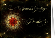 Season’s Greetings for Brother a Christmas Star On Black card
