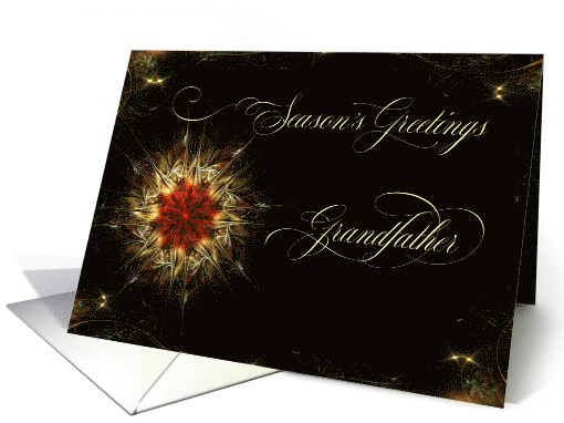 Season's Greetings for Grandfather a Christmas Star On Black card