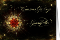 Season’s Greetings for Grandfather a Christmas Star On Black card