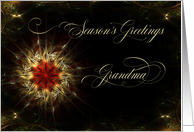 Season’s Greetings for Grandma a Christmas Star On Black card