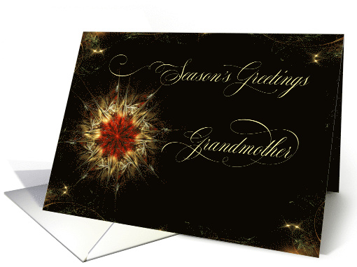 Season's Greetings for your Grandmother a Christmas Star On Black card