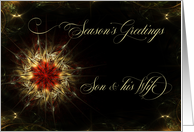 Season’s Greetings for Son and his Wife a Christmas Star card