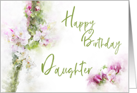 Happy Birthday Daughter Apple Blossom Watercolor card