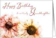 Our Lovely Granddaughter Birthday Hand Drawn Colored Helenium Flowers card