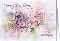 Grandma Birthday Digital Watercolor of Two Hydrangea Flower Heads card