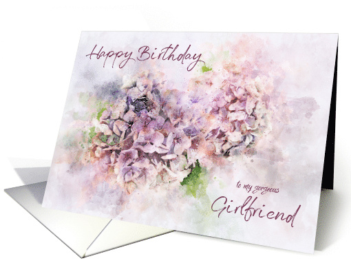 Girlfriend Birthday Digital Watercolor of Two Hydrangea... (1937518)