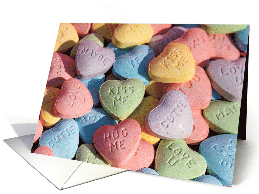 My Heart is Yours with Colorful Candy Conversation Hearts card
