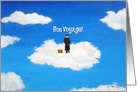 Man in the Clouds Delivers a Bon Voyage Message card