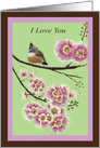 I Love You Crape Myrtle and Bird Painting card