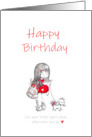 Birthday Girl Maltese Dog Flower Bag card